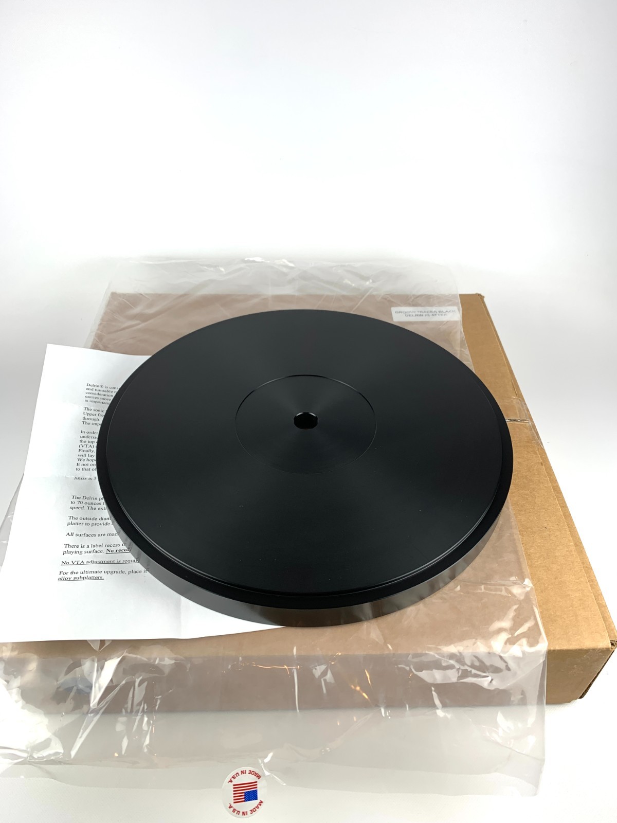 Rega Turntable Groovetracer Delrin Platter Black US Made Upgrade for P1, P2, P3