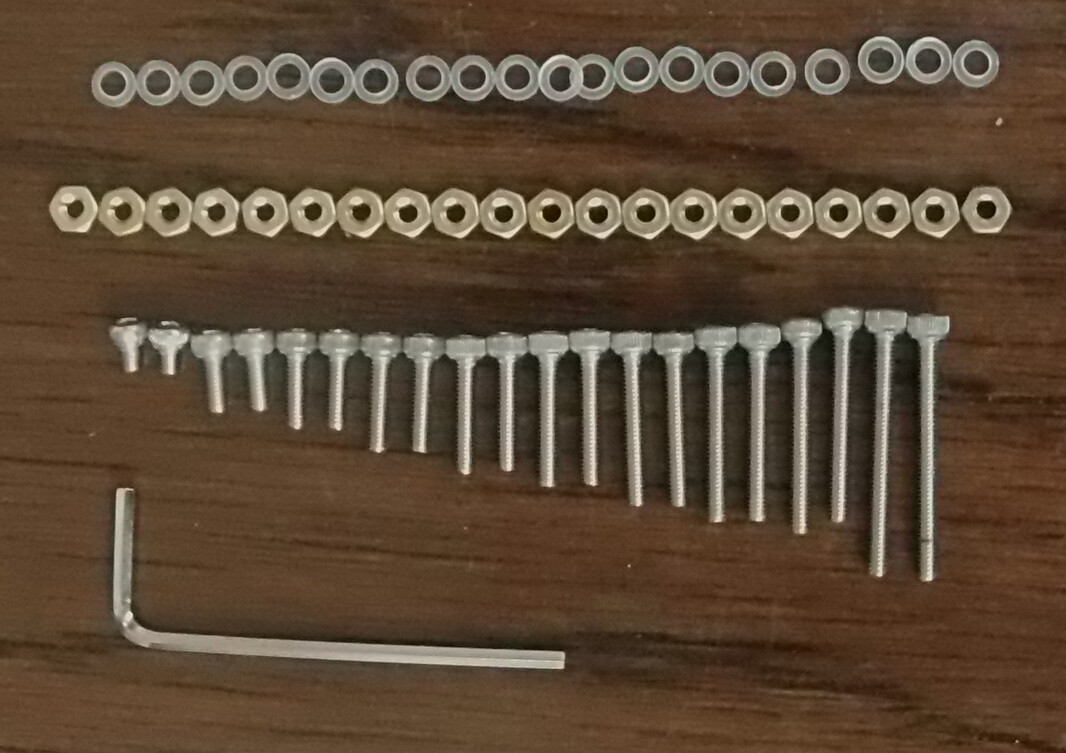 Stainless steel and Brass Headshell Mounting Screws 55 Piece Set Brand New!