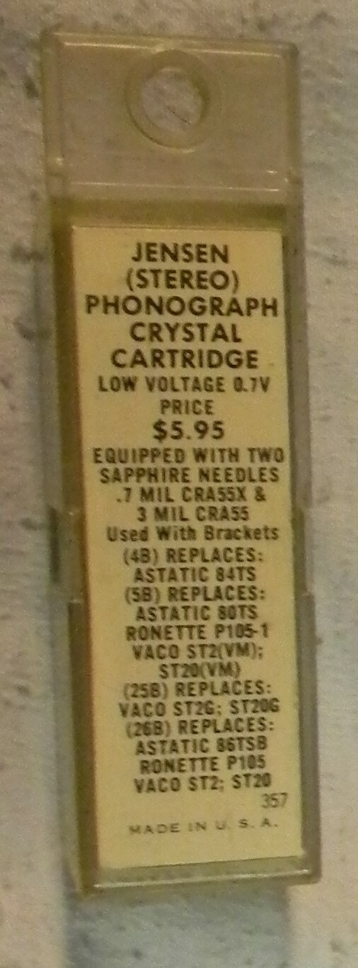 Jensen Crystal Stereo Cartridge 0.7 Volts – Jensen No. T Stereo