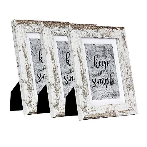 kennethan Rustic White 5×7 Picture Frames Wide 5×7″-3Pack, Rotten