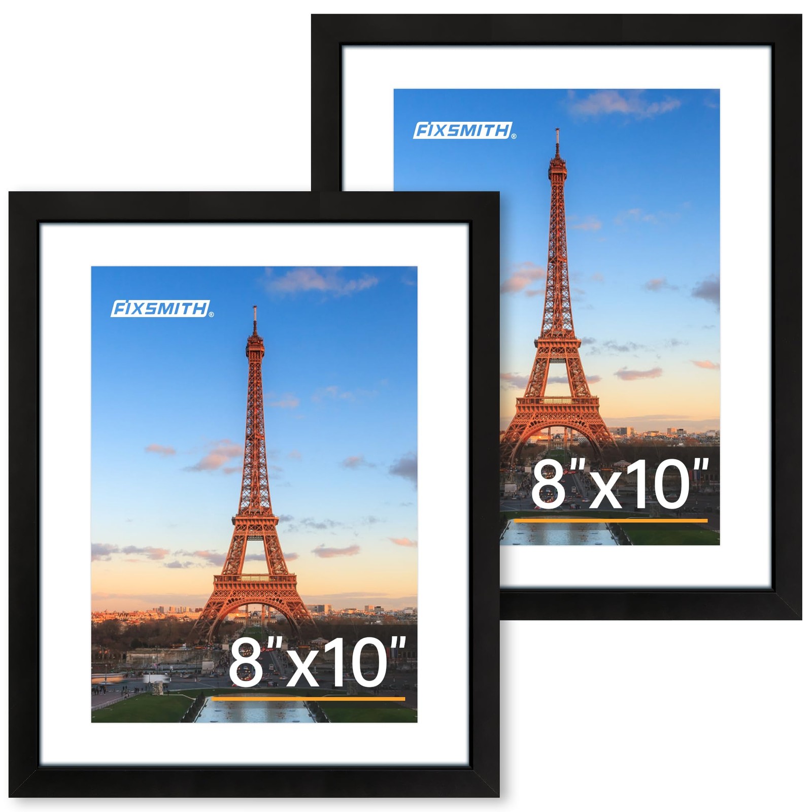 FIXSMITH 8×10 Picture Frame Set of 2, Photo with HD 8″×10″, Black