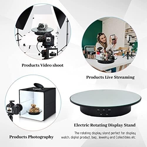 QINMAY 360 Degree Rotating Display Stand,360 Photography Gray