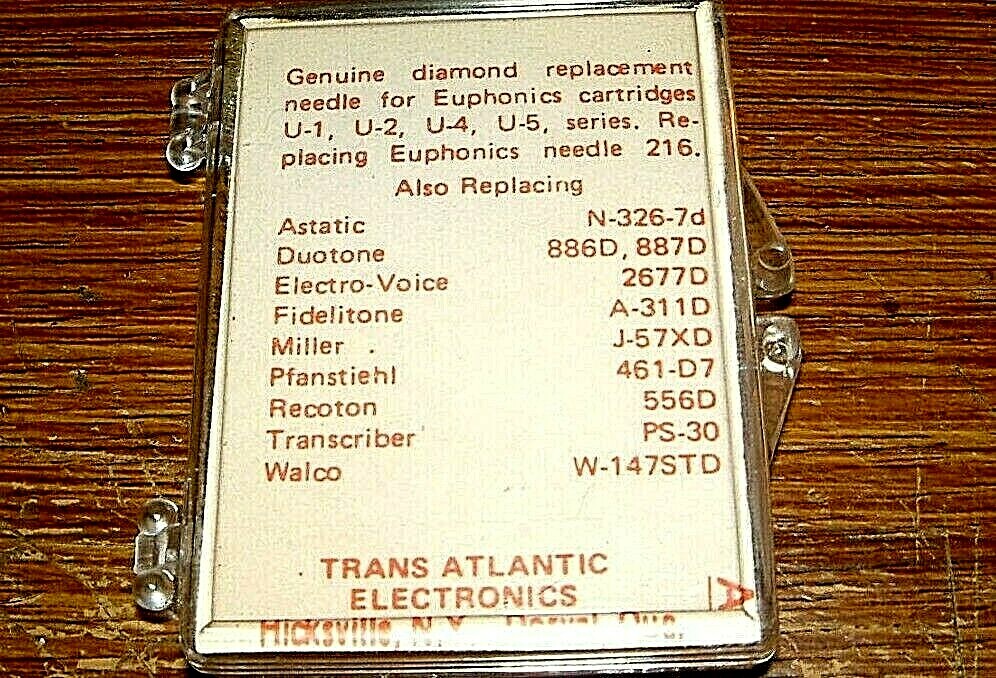 Stereo Needle for Euphonics 214 215 216 U1 U2 U4 U5 PS-30 N326-7d EV2677D 461-D7