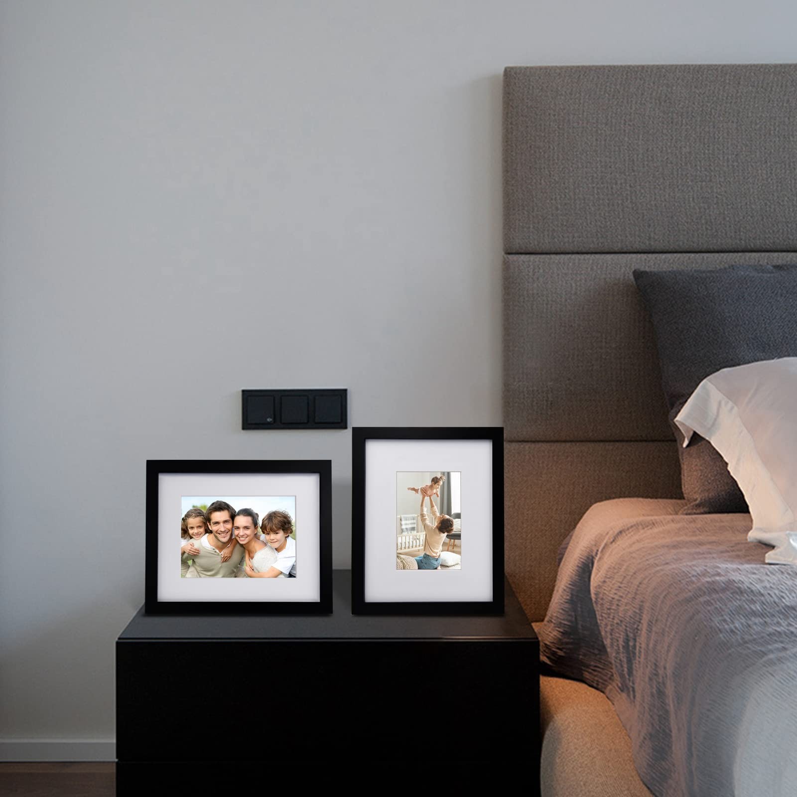 Egofine 8×10 Picture Frame Made of Solid Wood Covered by 8×10, Black