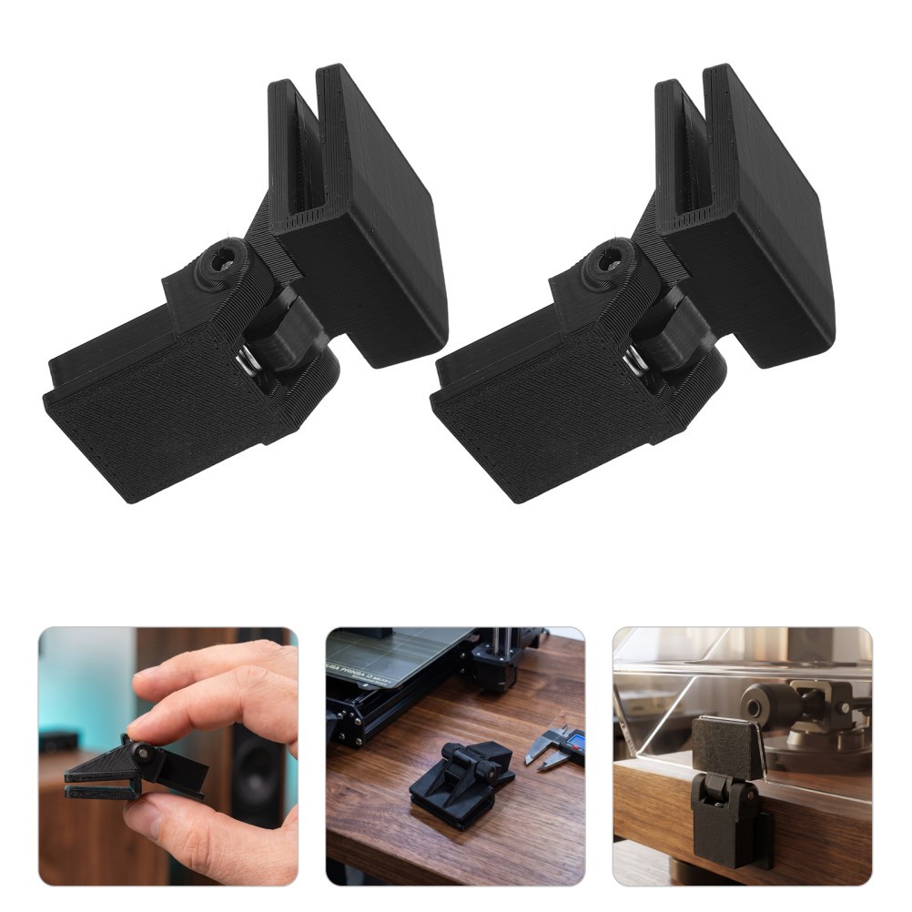 2Pcs Turntable Repair Accessory Durable Plastic Hinges for Vinyl Record Player