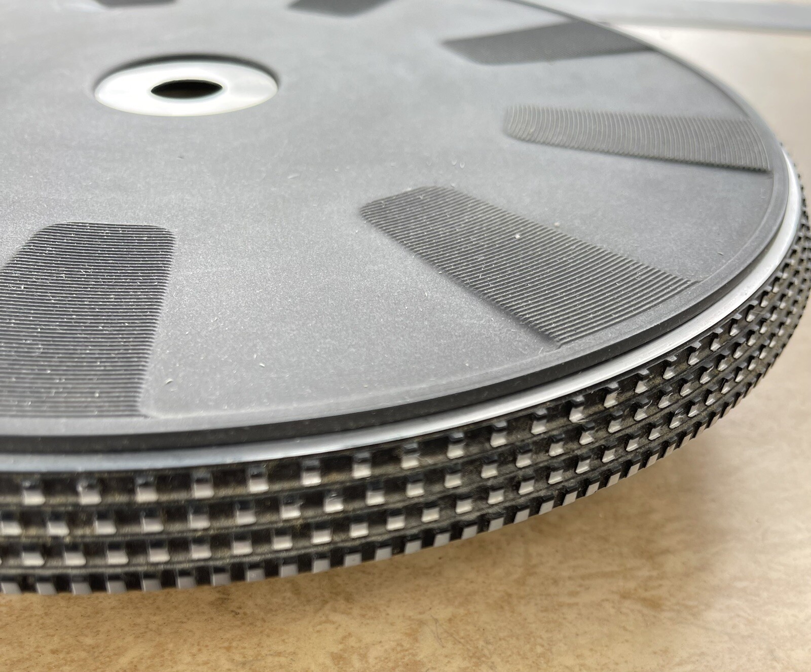 Dual 1237 Turntable Aluminum Platter & Mat Marked 7651.4 Germany
