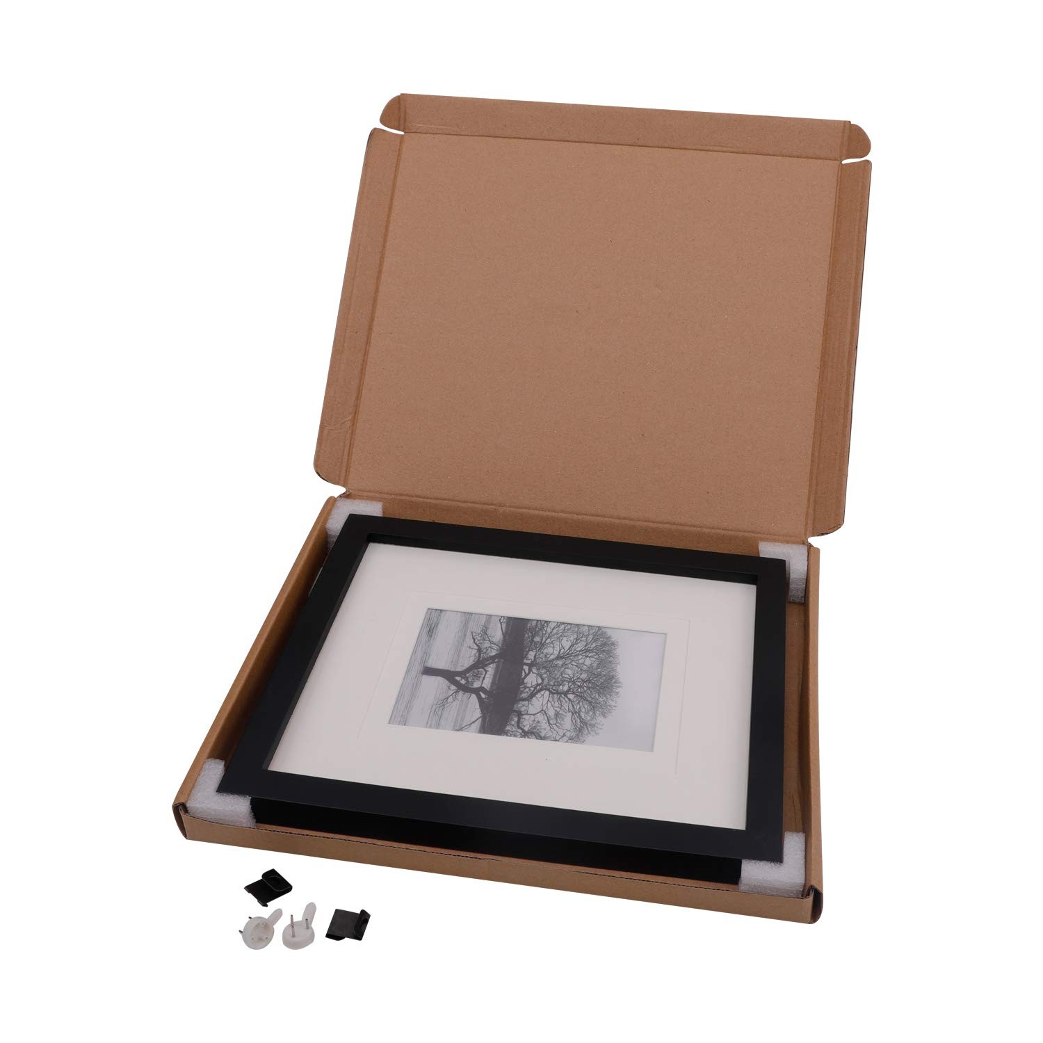 Egofine 8×10 Picture Frame Made of Solid Wood Covered by 8×10, Black