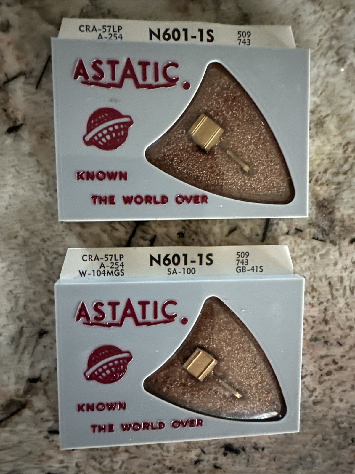 Astatic Diamond NOS Phonograph Needle Record Player Turntable N601-1s Lot Of (2)