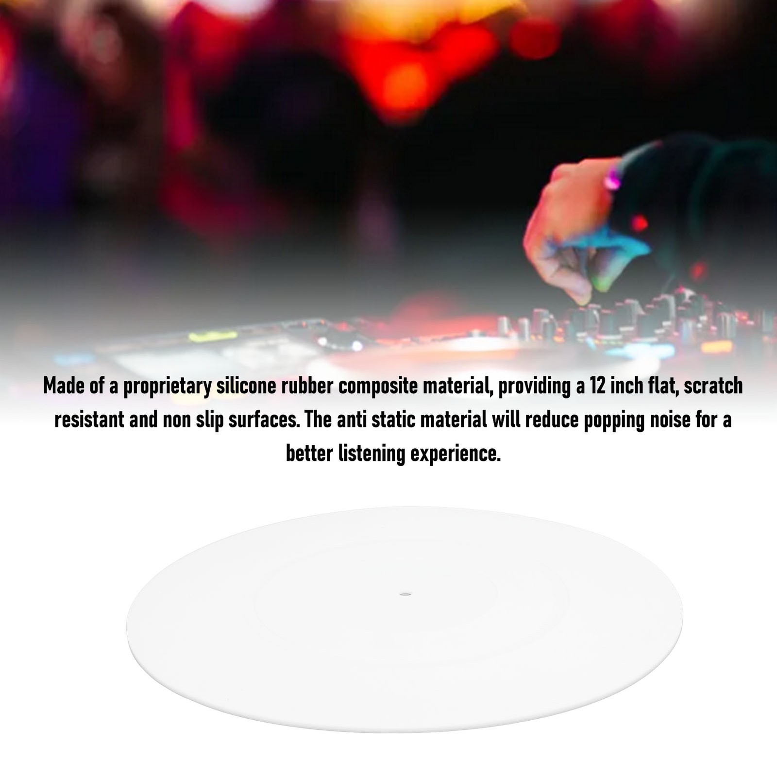 Turntable Platter Mat Rubber Anti Slip Anti Static Turntable Replacement Ma HMPV