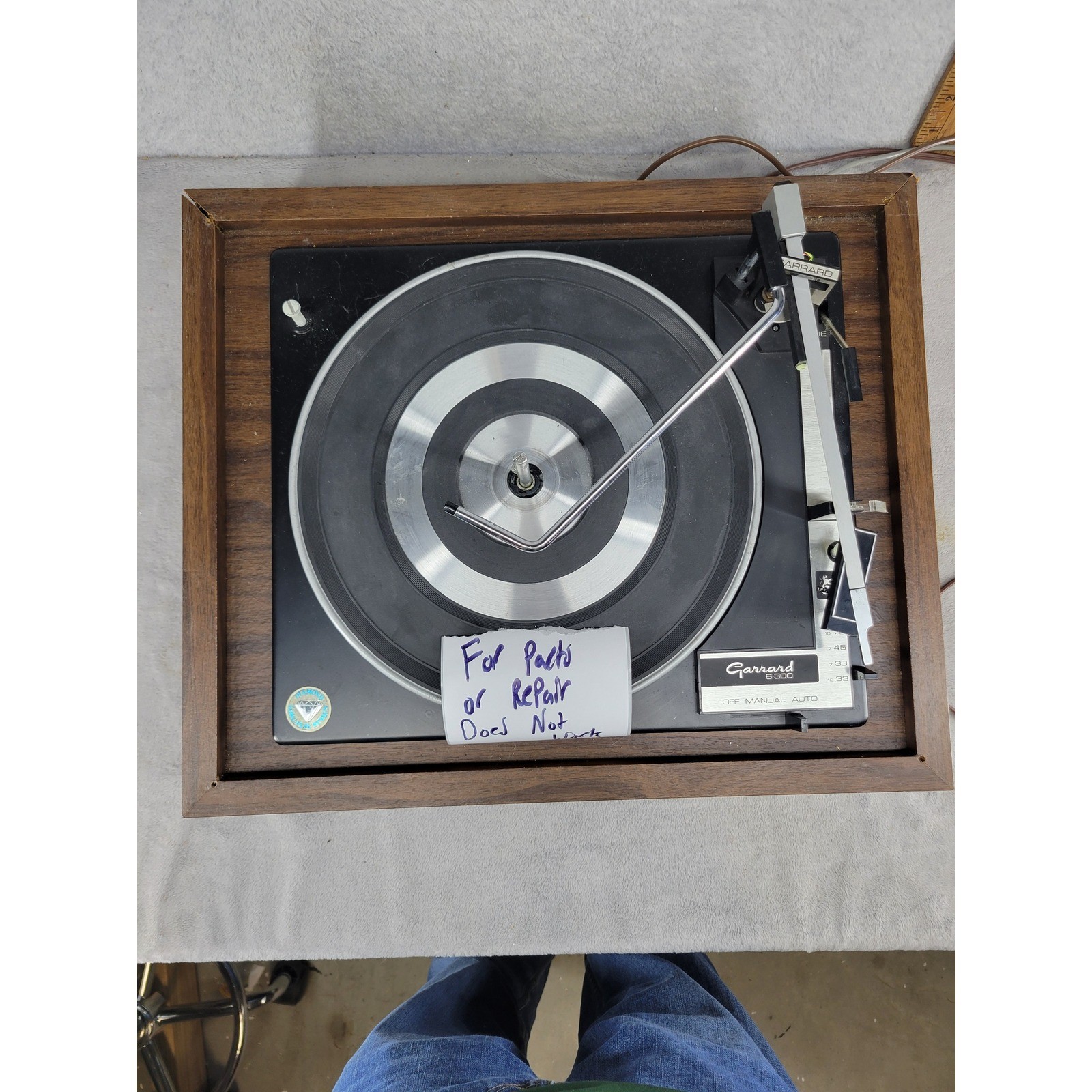 Garrard 6-300 Sanyo Automatic Turntable Record Player For Part or Repair 3-Speed