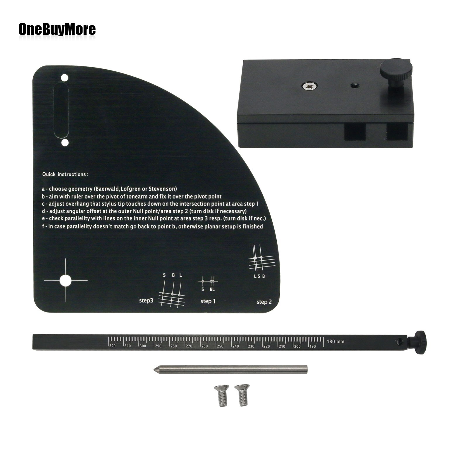Vinyl LP Turntable Alignment Protractor For Phono Record Player Cartridge Stylus