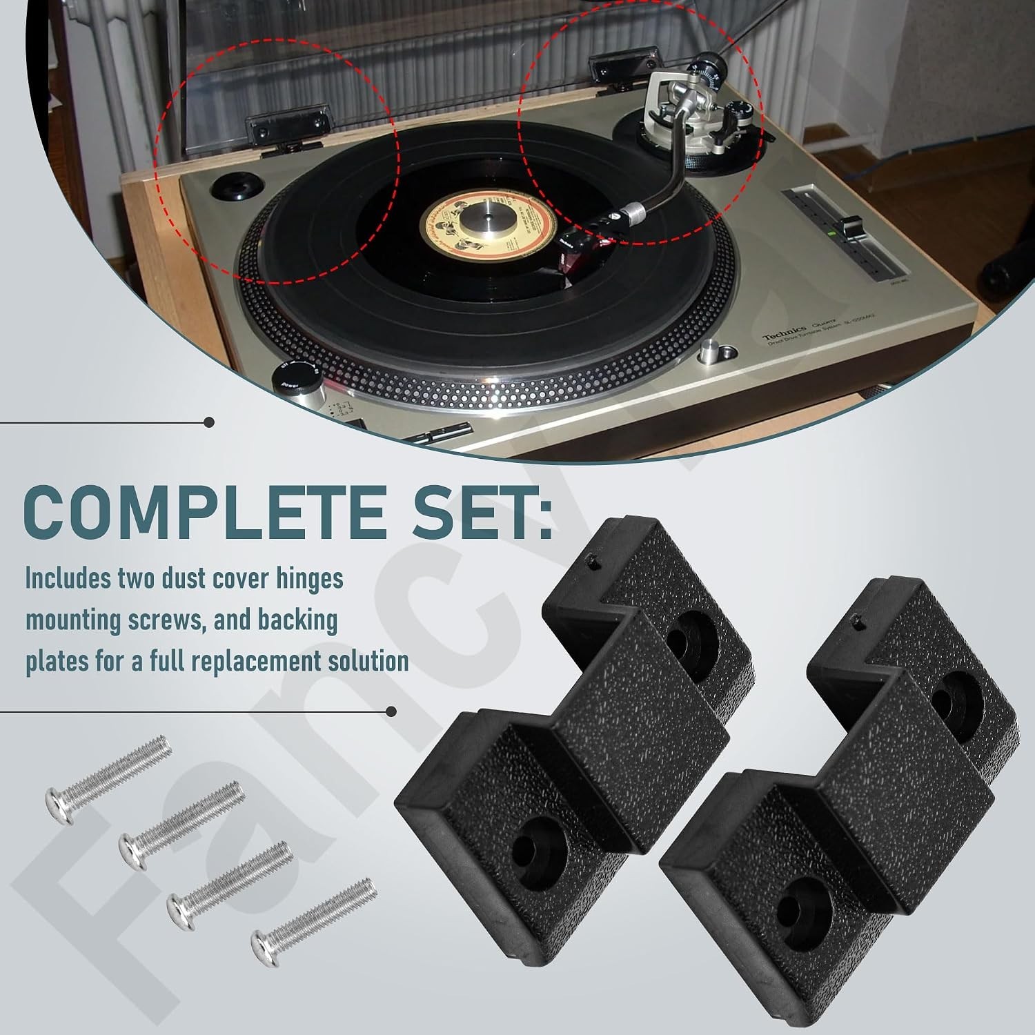 Turntable Dust Cover Hinge Set 2 Pack for SL-1200 MK2 MK3 MK4 M5G