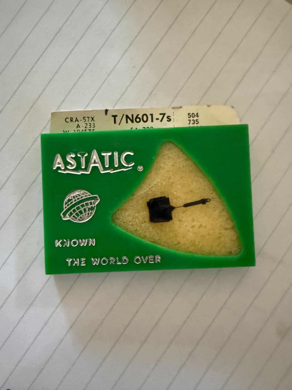 NEW OLD STOCK Astatic T/N601-7s Sapphire Stereo Needle Replacement Record Stylus