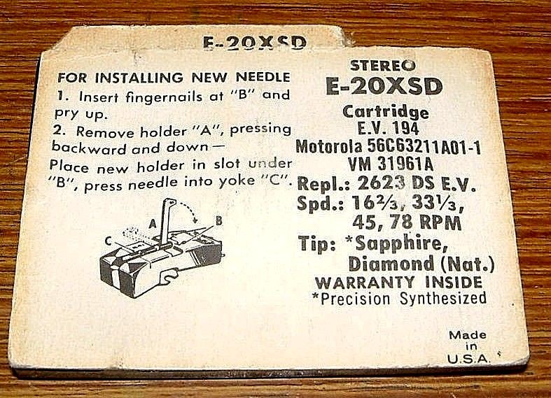 Phonograph NEEDLE 367-DS77 for EV EV194D EV2623DS N319sd 835DS E-20XSD W-307STDS