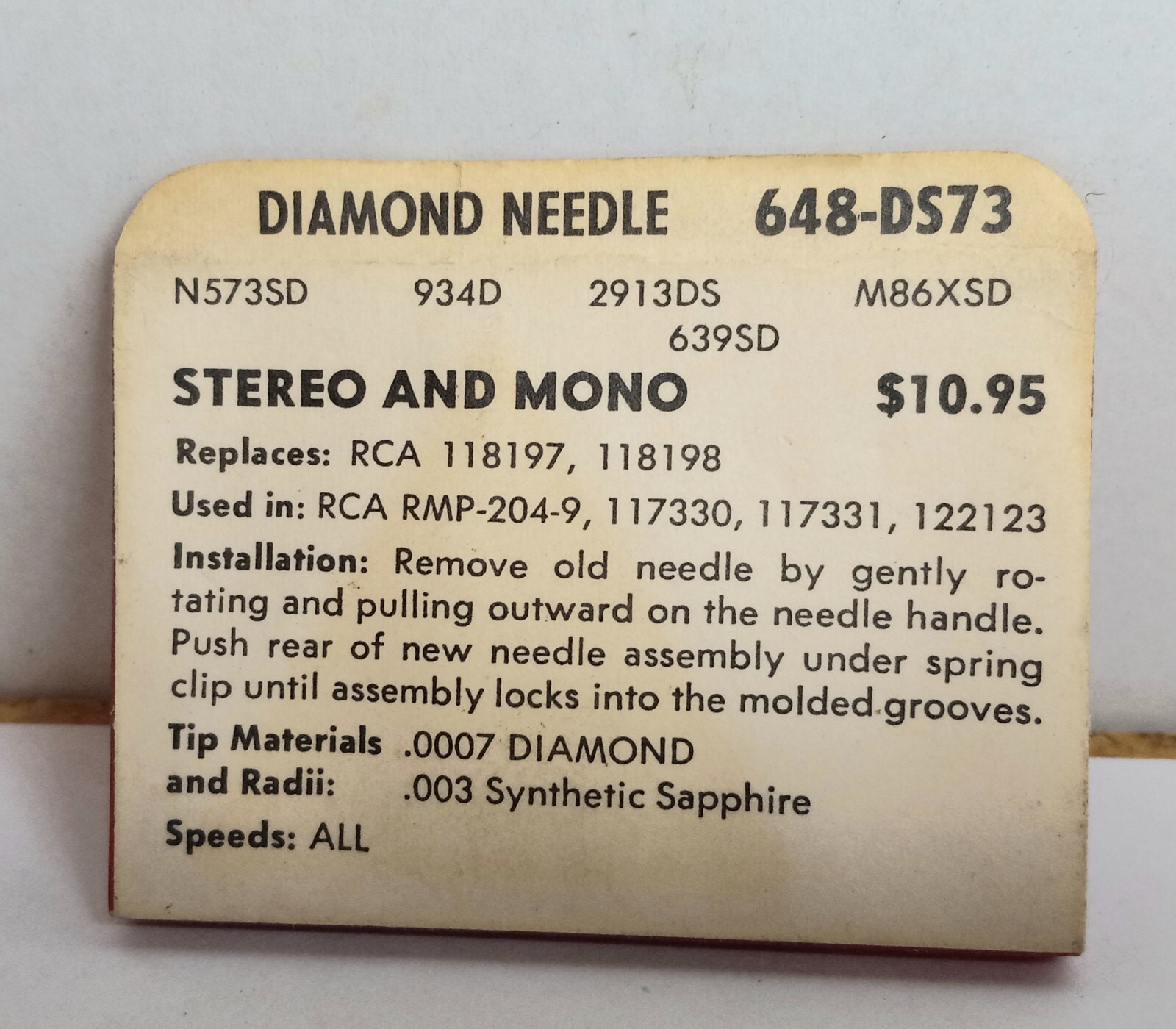 turntable RECORD PLAYER NEEDLE 648-DS73 for RCA 117331 RCA 118198 RCA RMP-204-9