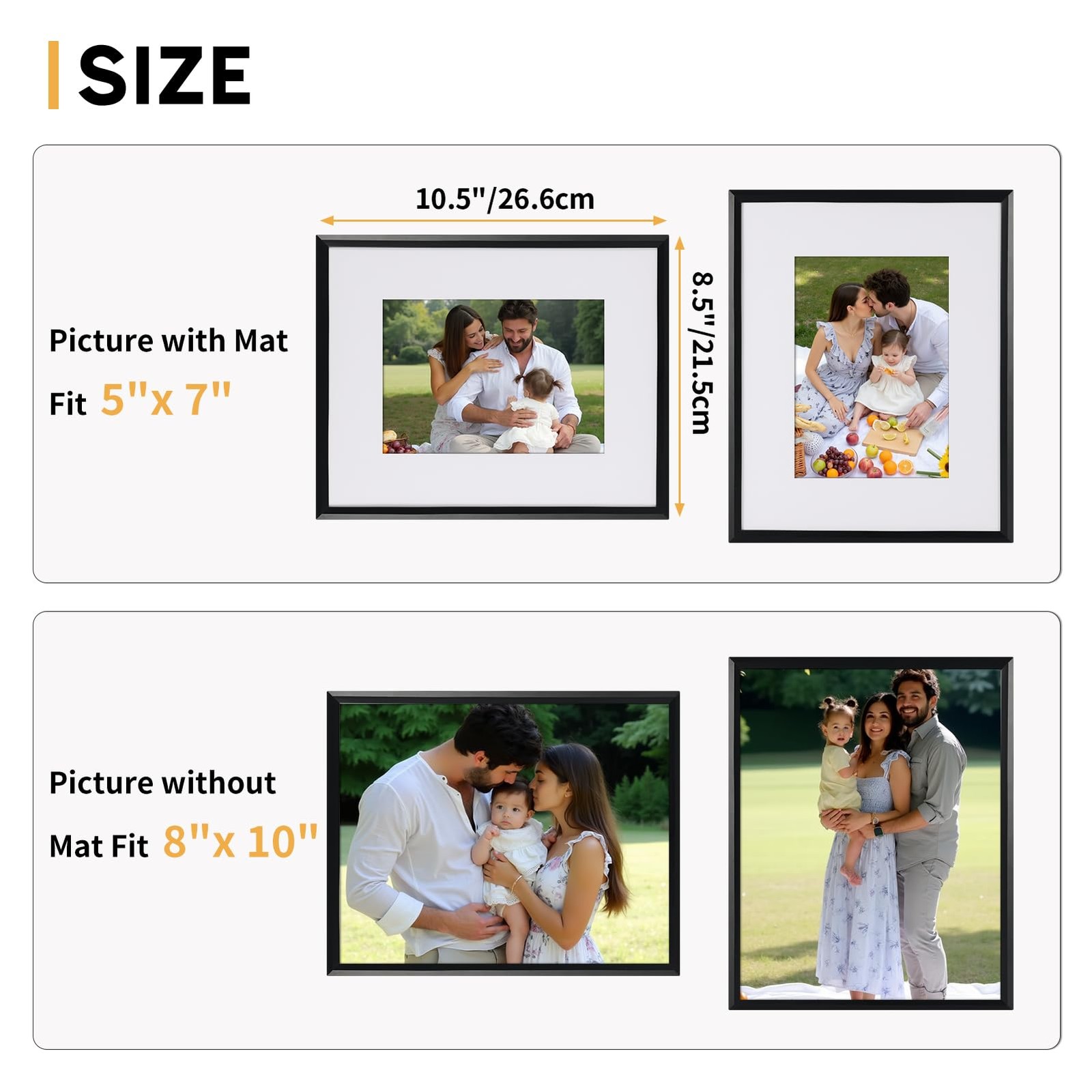 Edenseelake 8×10 Picture Frame Set of 6, Display 5×7 inch, Black-6 Packs