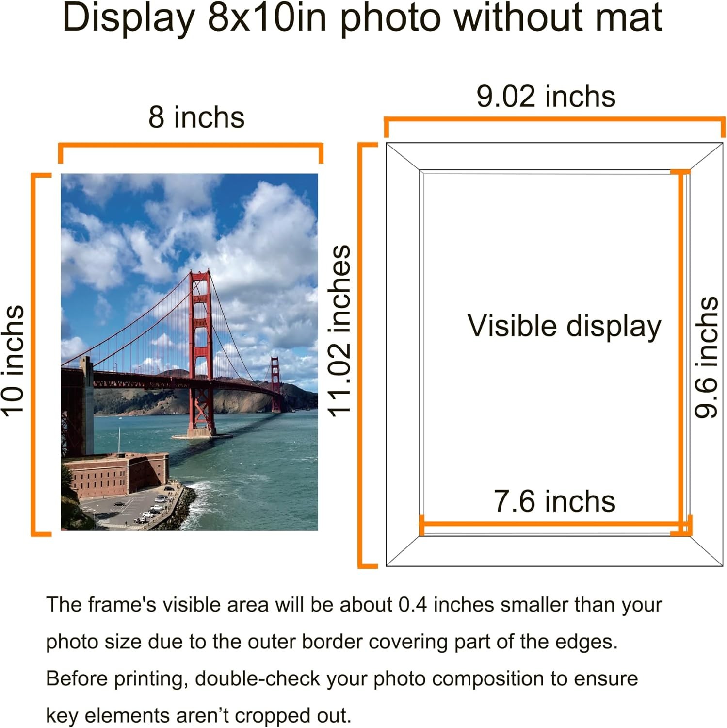 LUCKYLIFE 8×10 Picture Frame Light Gray Woodgrain 8×10,