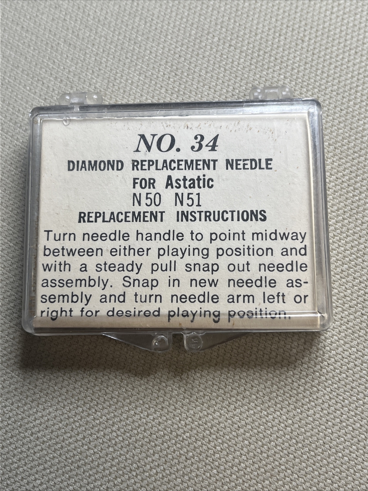 1 Each ~ Record Needle ~ Transcriber ~ NO. 34 ~ For Astatic N50, N51