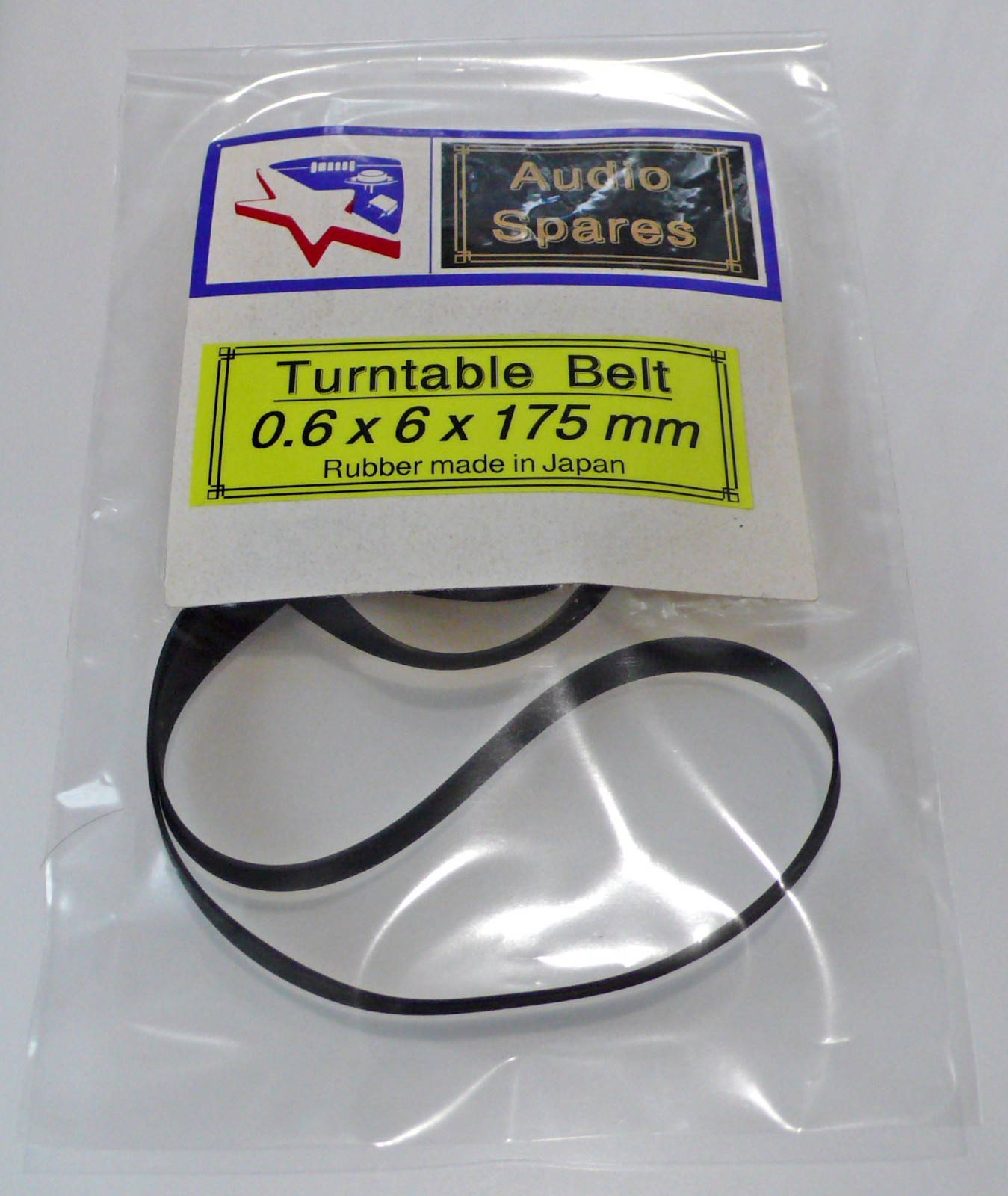 Turntable Belt : Diameter A = 175 mm x Thickness B = 0.6 mm x Width C = 6 mm