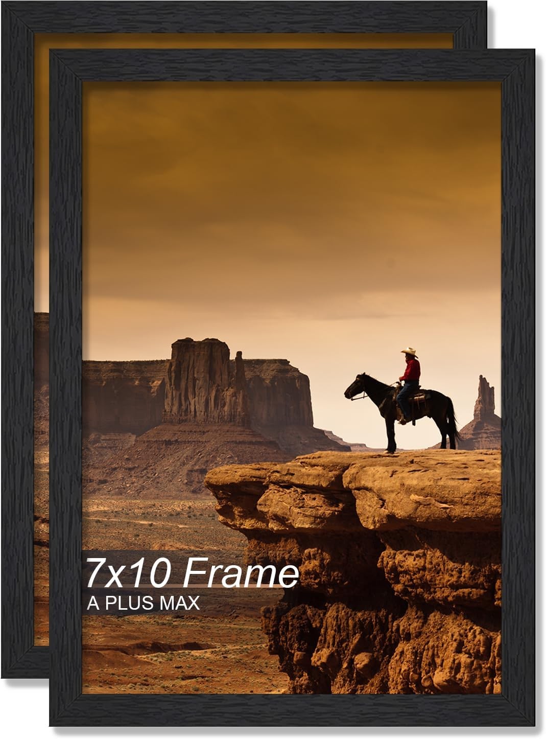 A PLUS MAX 7×10 Picture Frame Set of 2, Black Engineered Wood 7×10,