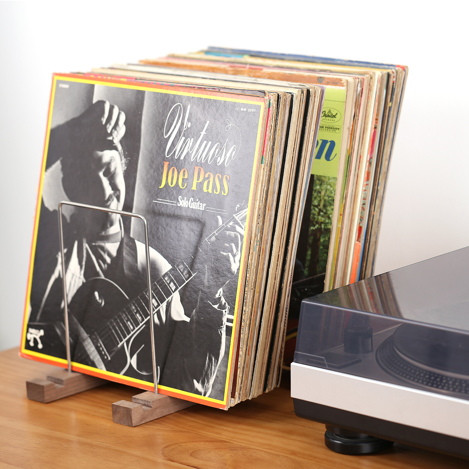 Vinyl Record Storage Holder Solid Wood Record Holder for Album Record Stand Rack
