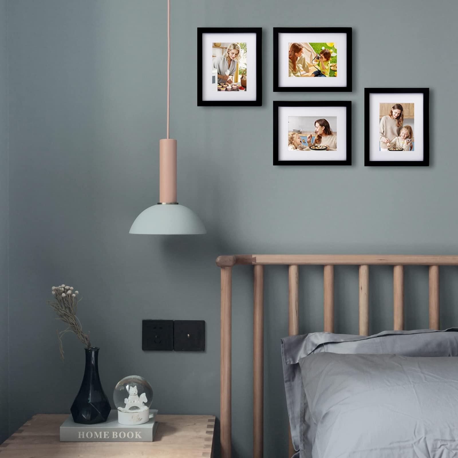 Egofine 8×10 Picture Frame Made of Solid Wood Covered by 8×10, Black