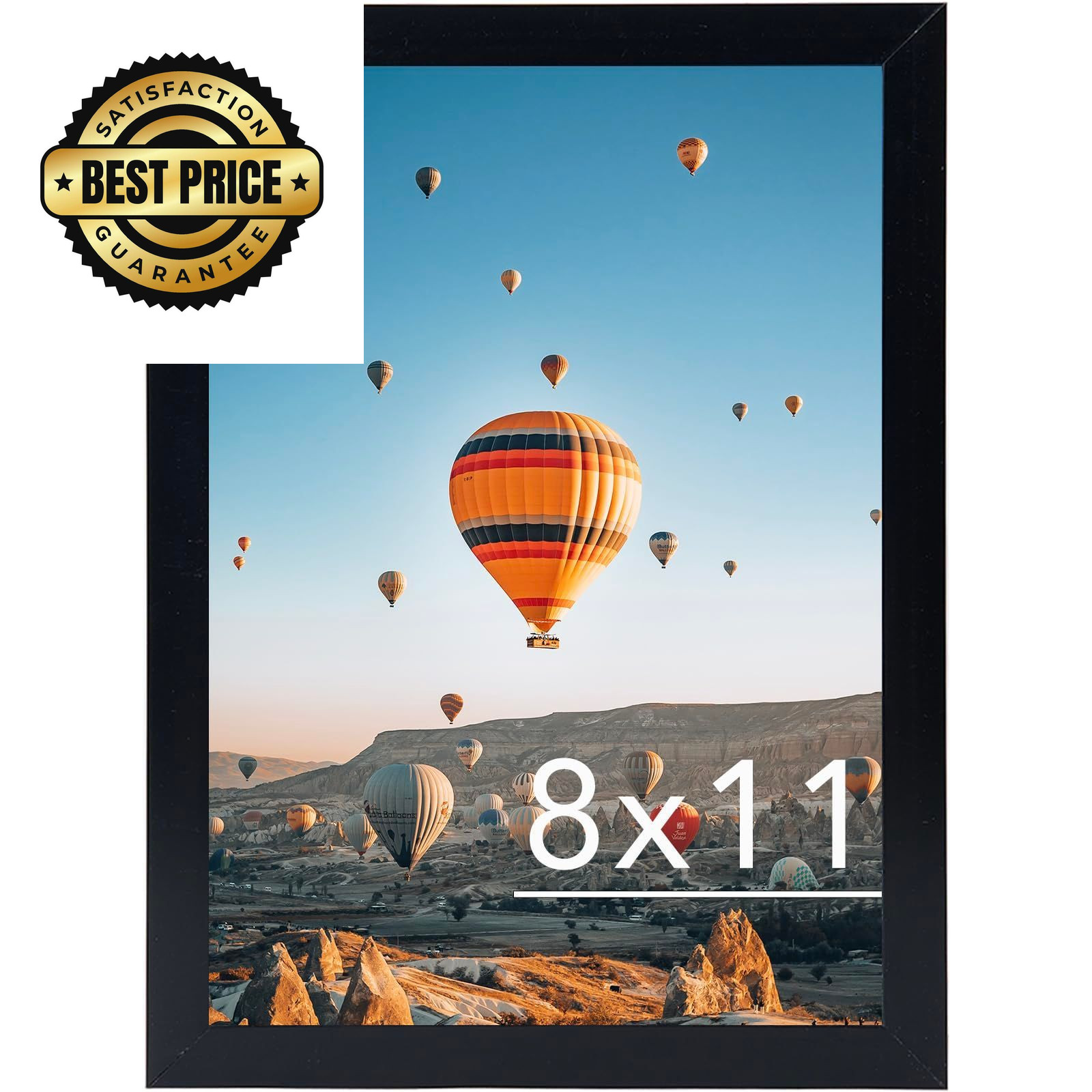 JCJMY 8×11 Picture Frame Black for Wall Hanging or Tabletop- inch,