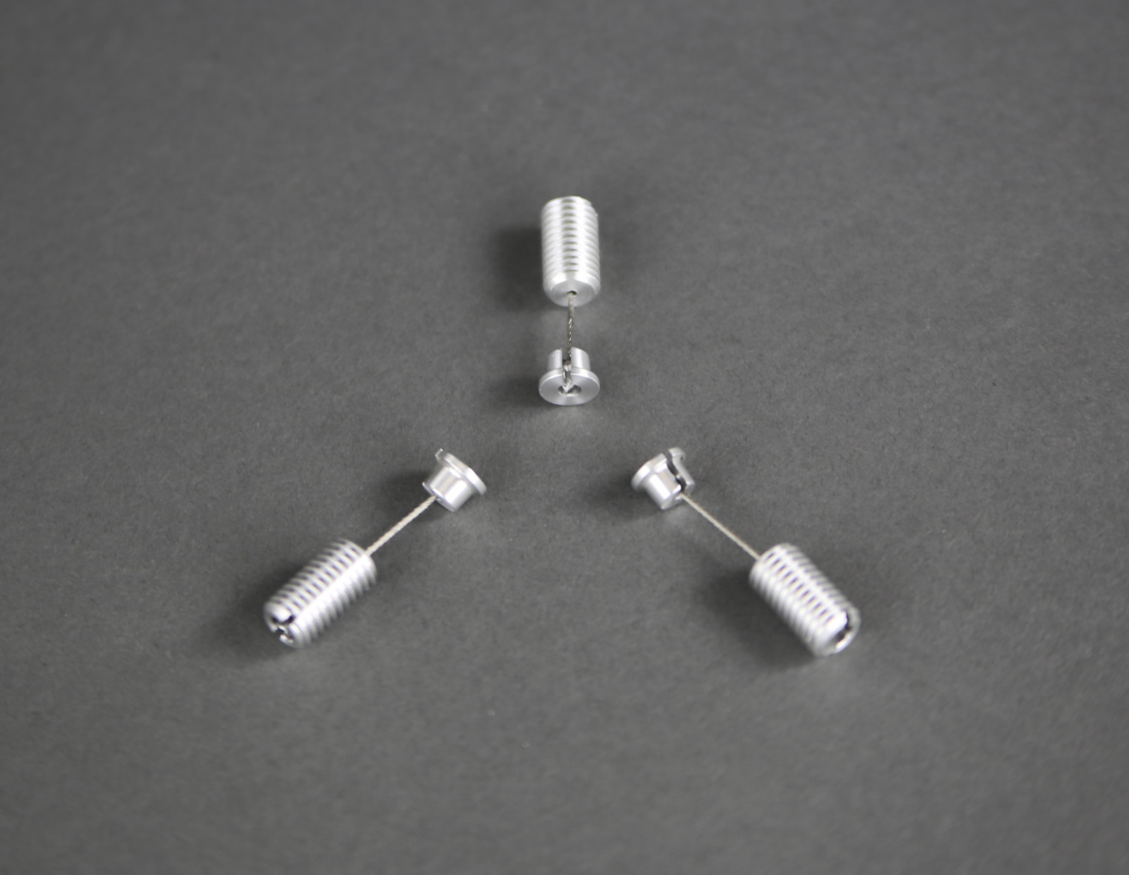 3x Adjustment screw and end piece for suspension Thorens TD 316 318 320