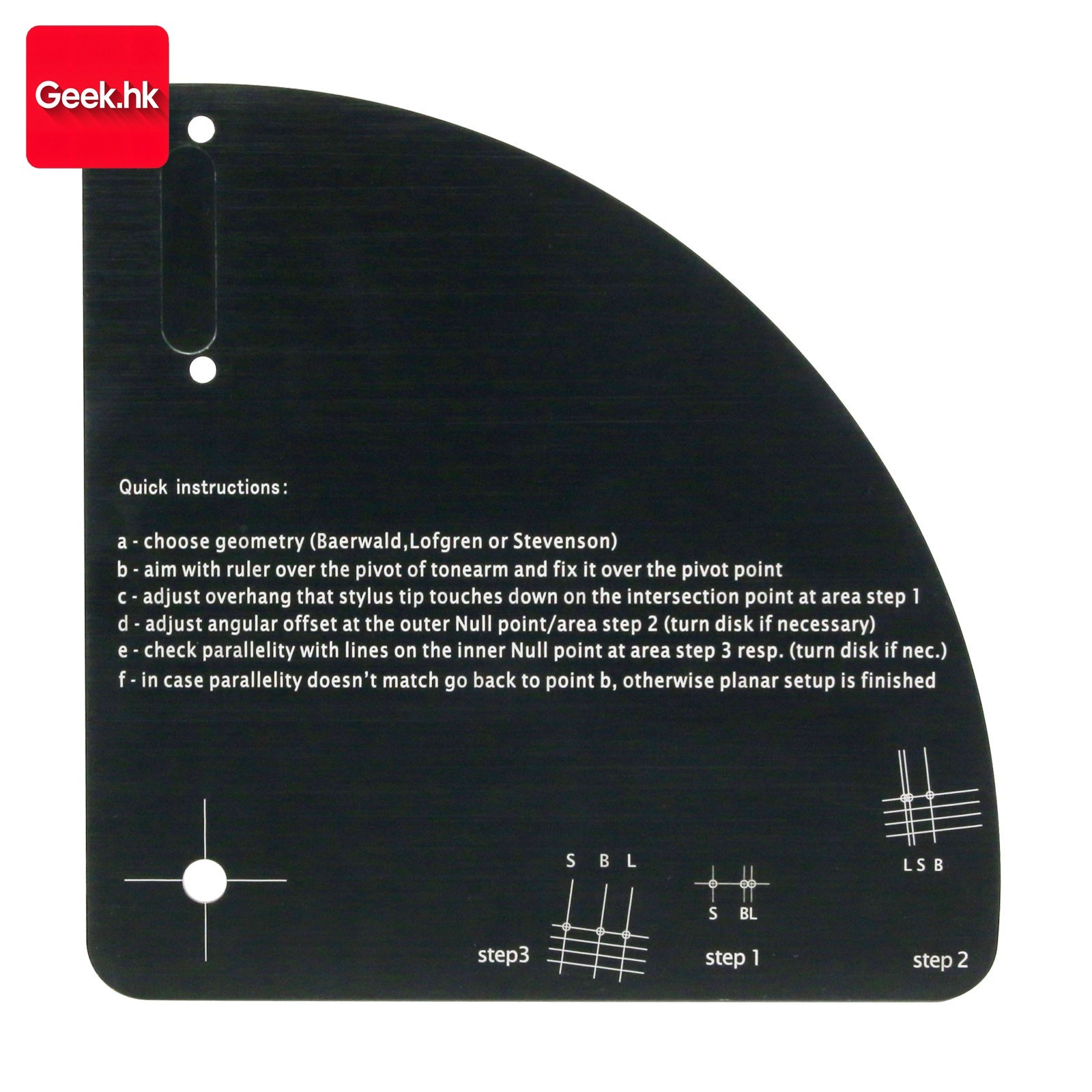 Vinyl LP Turntable Alignment Protractor For Phono Record Player Cartridge Stylus