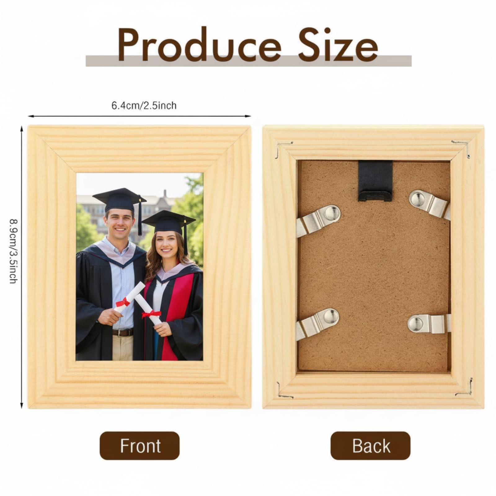 Kigley 6 Pcs 2.5 x 3.5 Inches Picture Frame Mini x inches, brown