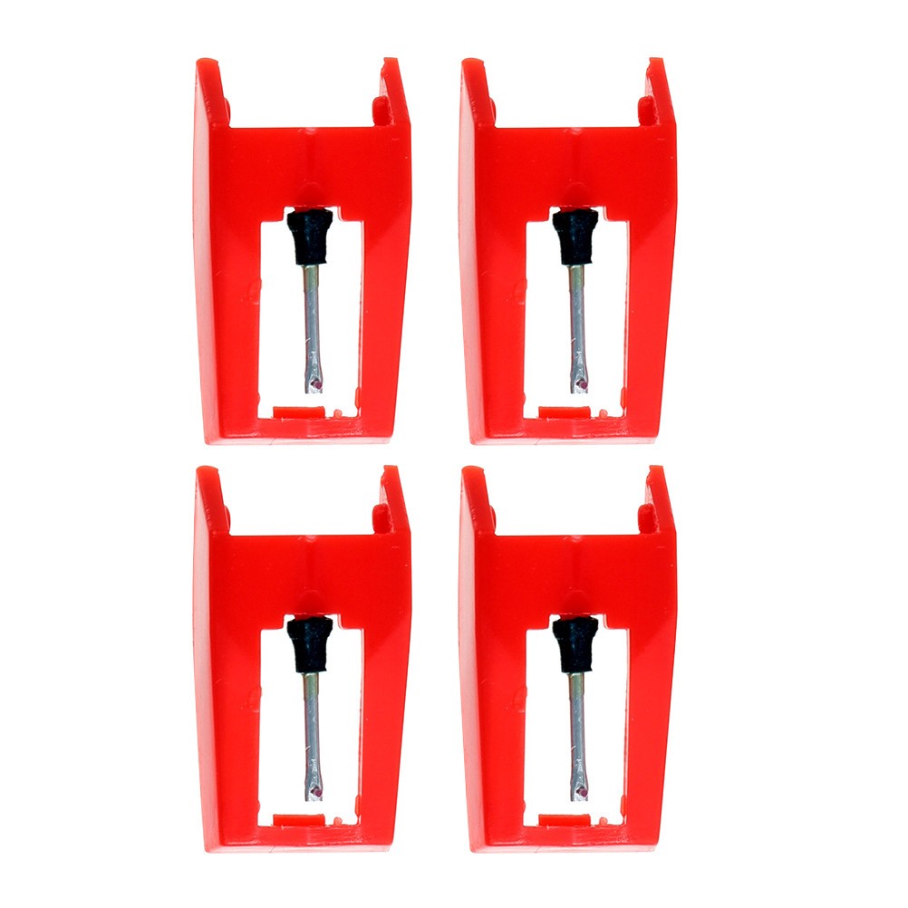 4Pcs Replacement Stylus Needles for Phonograph Red Durable Plastic Aluminum