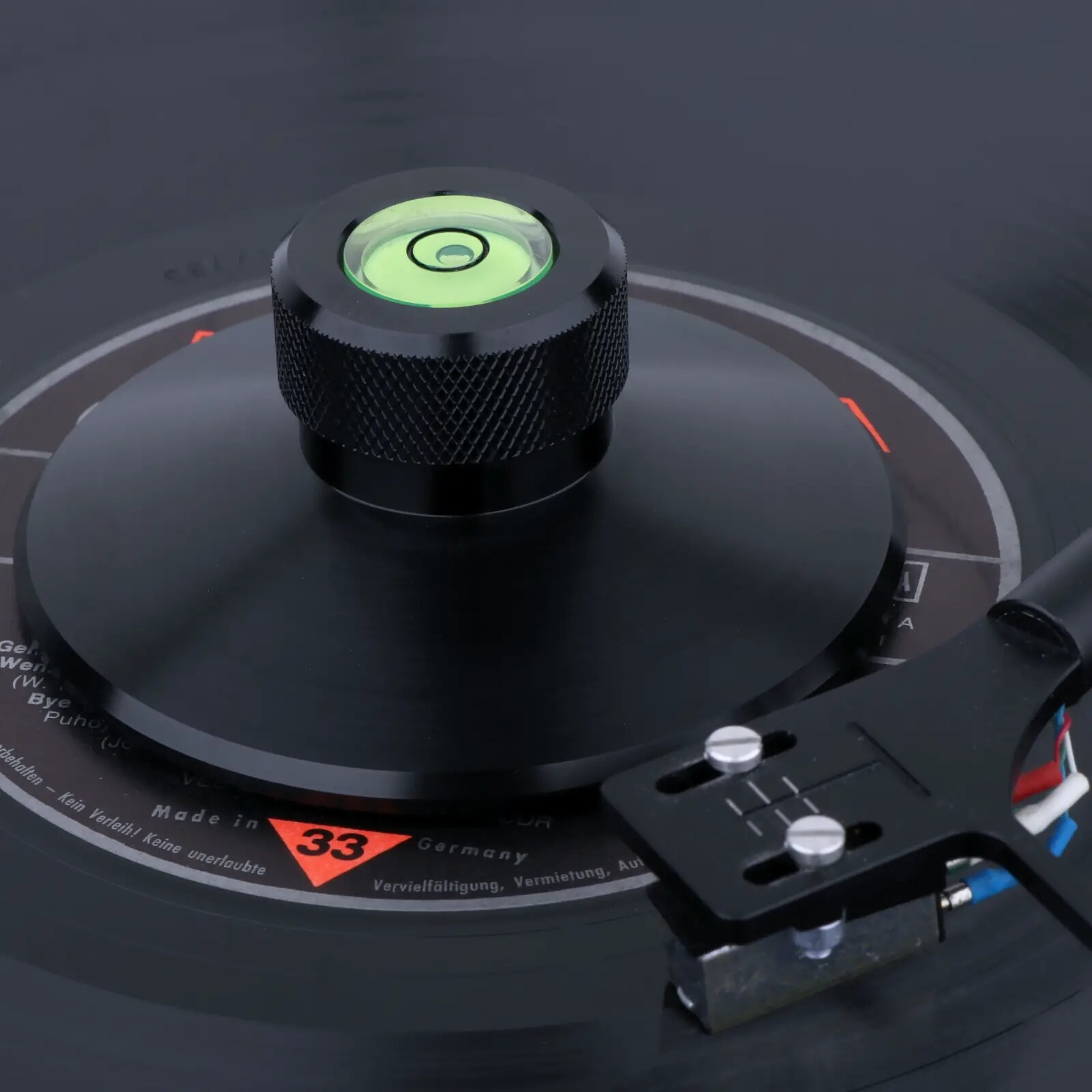 Black Aluminum Turntable Record Weight Clamp Stabilizer With Bubble Level HOT