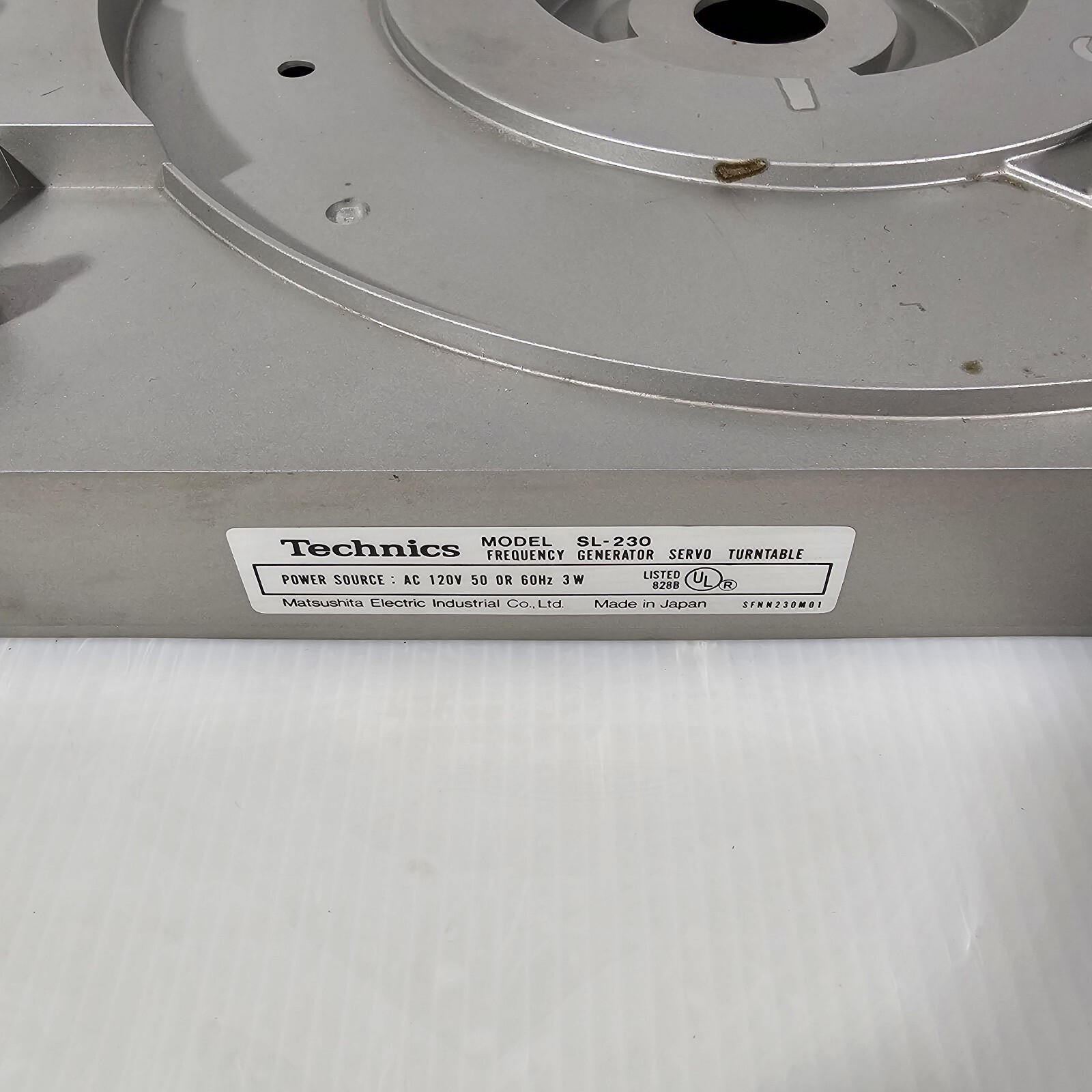 Technics SL-230 Turntable Original OEM Part, PLINTH BASE