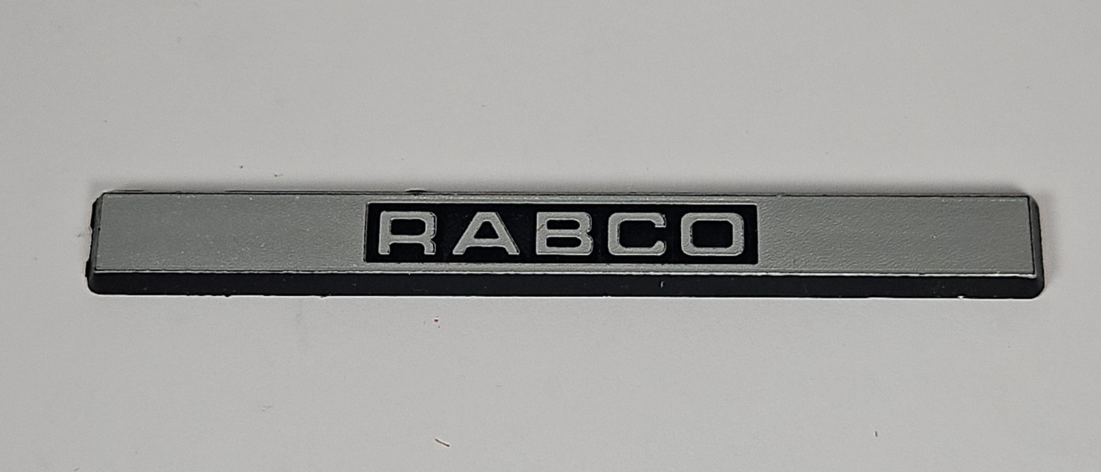 4″ RABCO Vintage Linear Tracking Stereo Turntable Logo Badge Plate Plastic Part