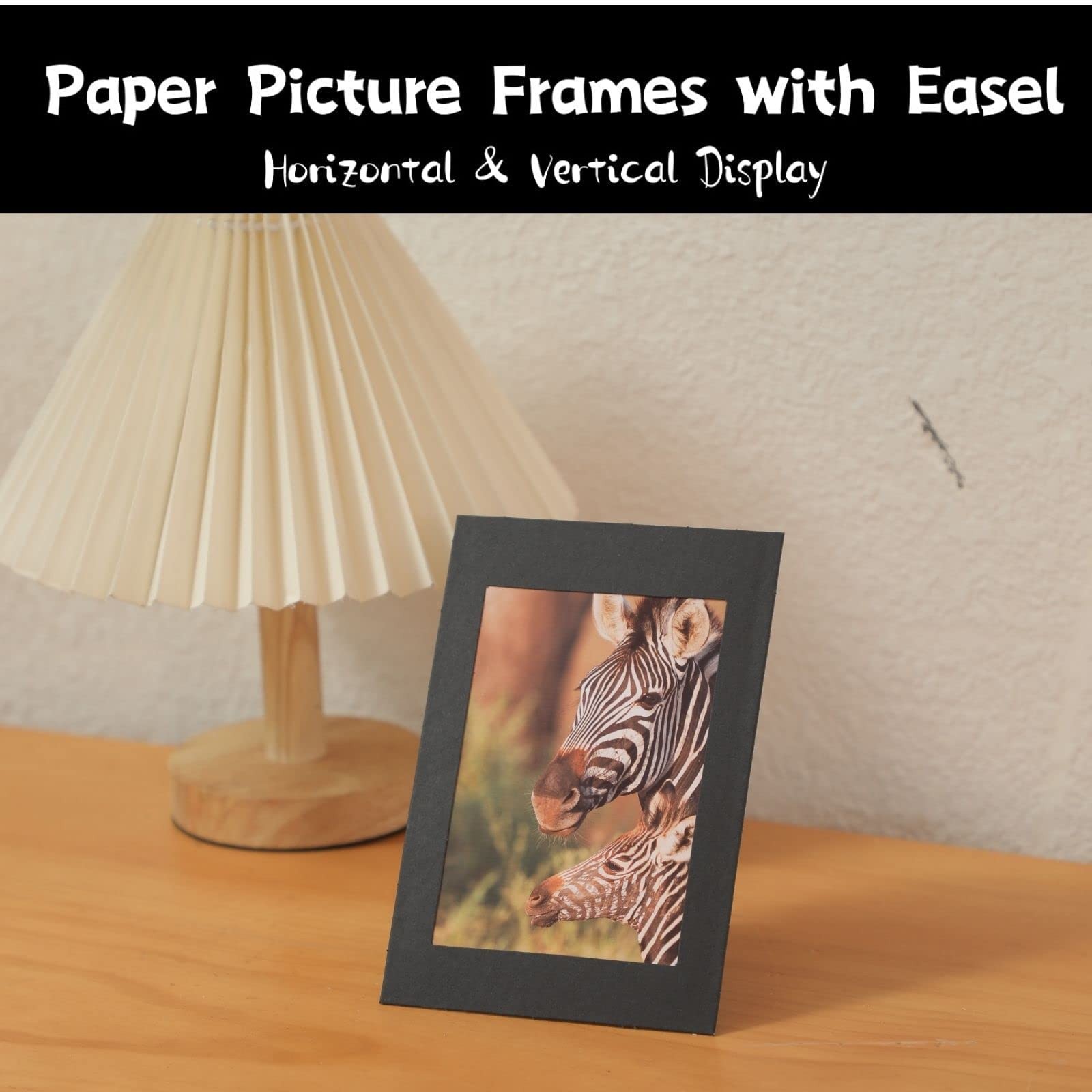 50 Pack Standing Paper Picture Frames 4×6,Cardboard Photo Frame 50PK, Black