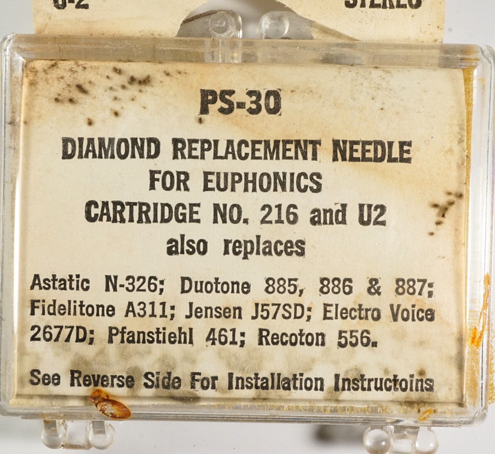 NOS Transcriber PS-30 Diamond Needle for Euphonics 216 U2 33⅓ & 45 rpm