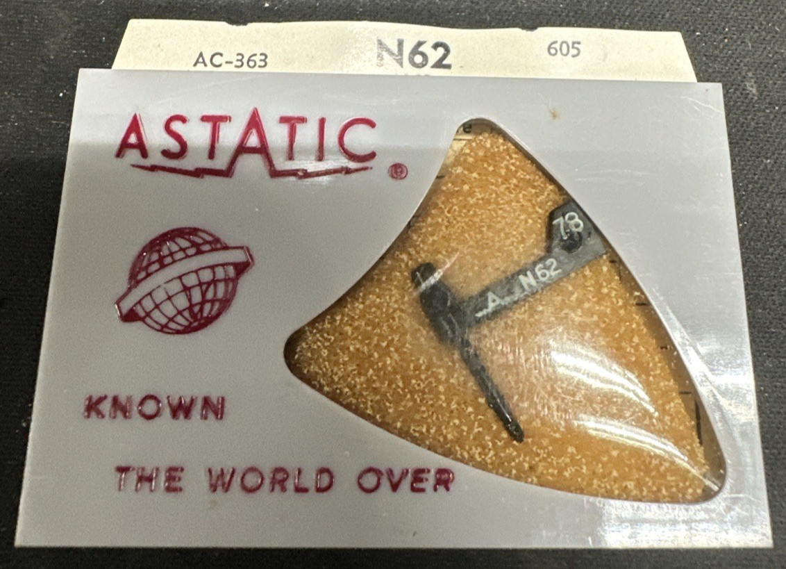 NEW IN BOX PHONOGRAPH NEEDLE GENUINE Astatic Sapphire N62 FOR 78 RPM