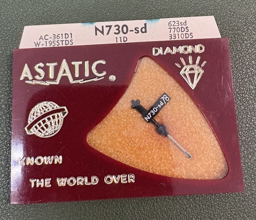 NOS Vintage Astatic Diamond Phonograph Record Album Player Stylus Needle N730-sd