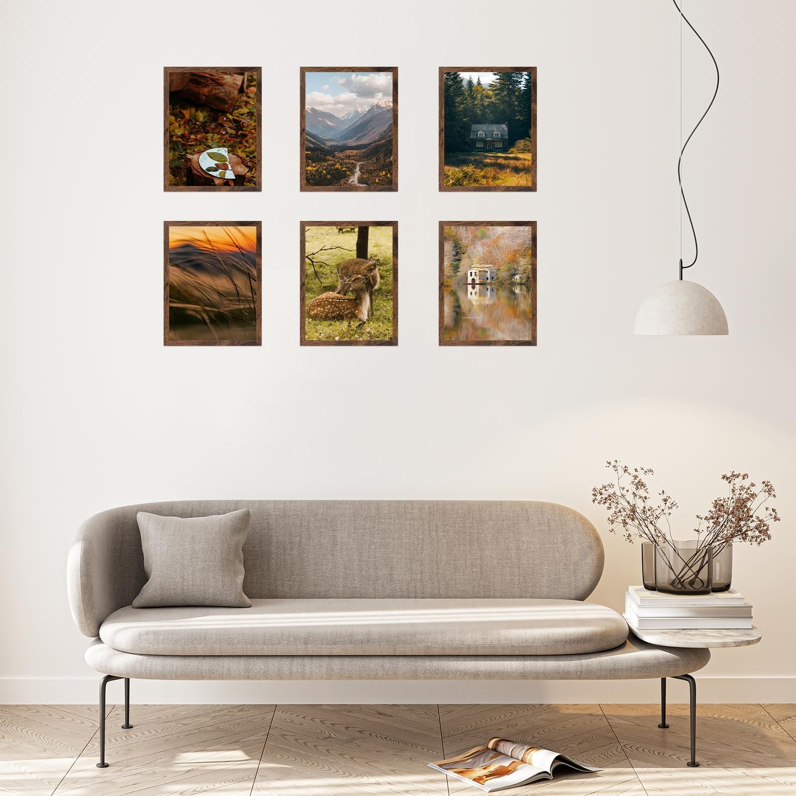 QOTIB 9×12 Picture Frame Deep Brown for Wall Hanging or inch,