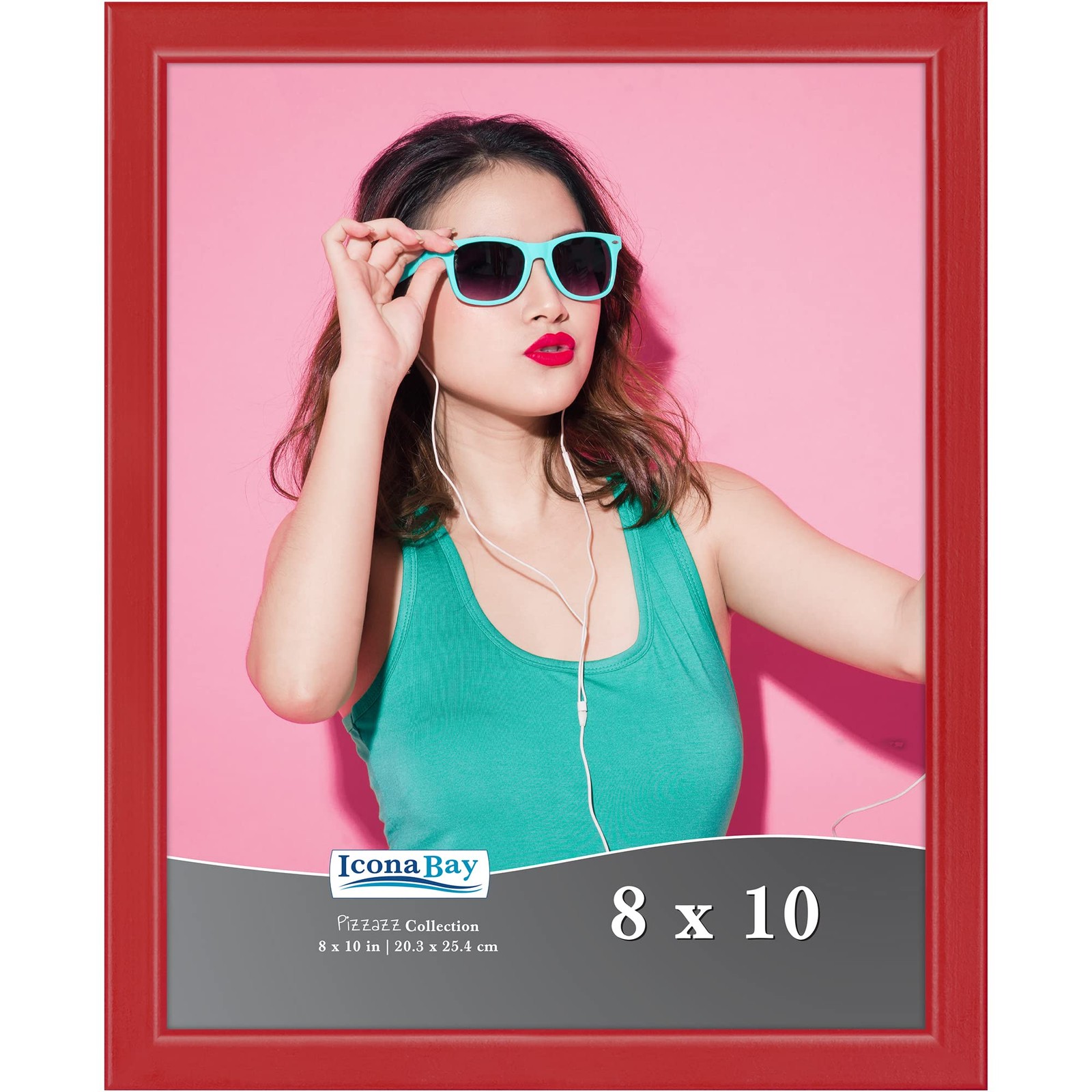 Icona Bay 8×10 Picture Frame, Red Colored Solid Wood Scandinavian 8×10,