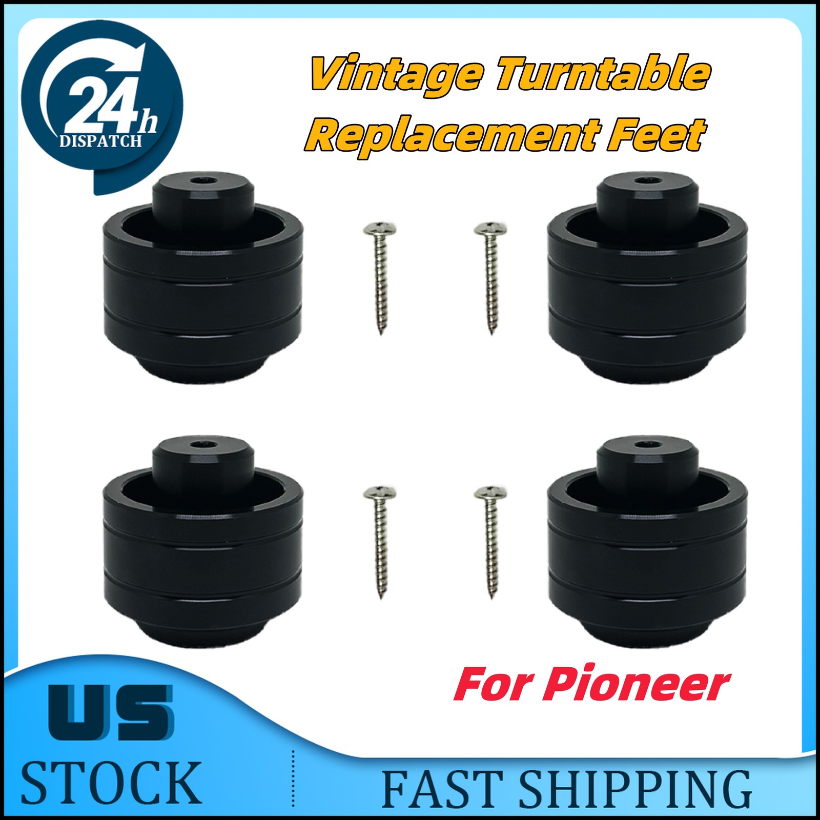 Turntable Replacement Feet 4PCS For Pioneer PL-512/ 514 /516 /518 /540 /560