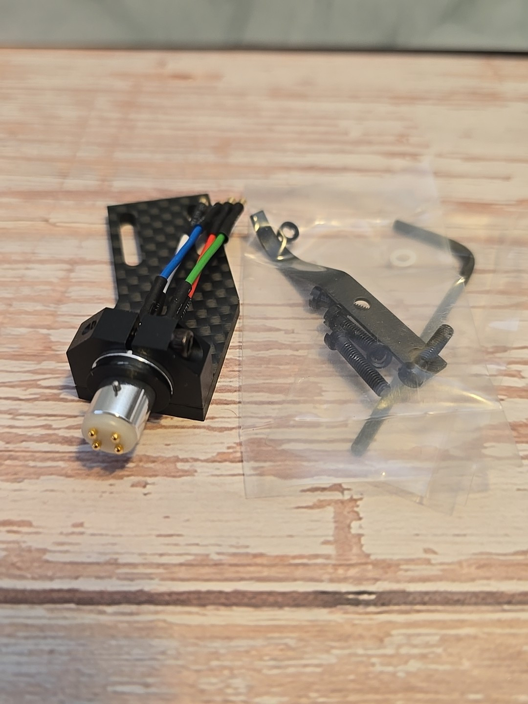 Straight Arm Angled Carbon Fiber Headshell Azimuth Adjust 2 Lock Pin HSE24