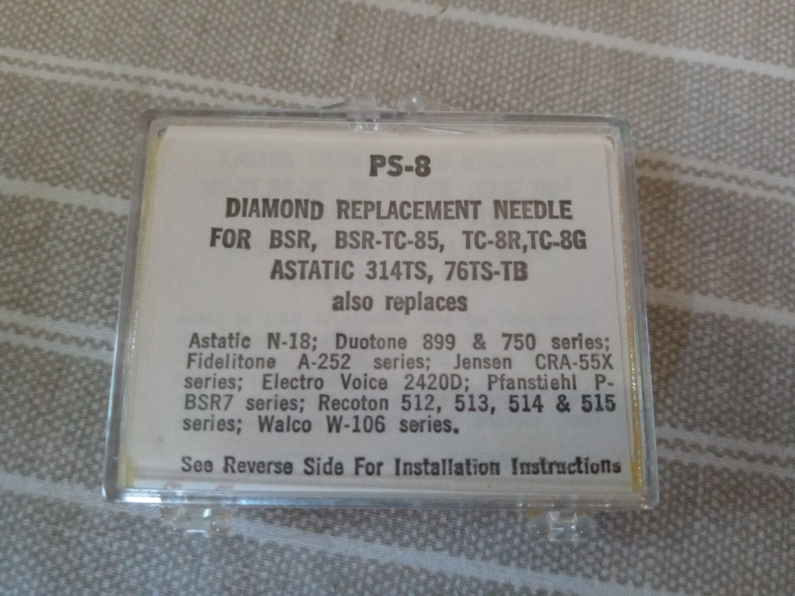 Vintage Transcriber Genuine Diamond Replacement Turntable Needle PS-8 NOS