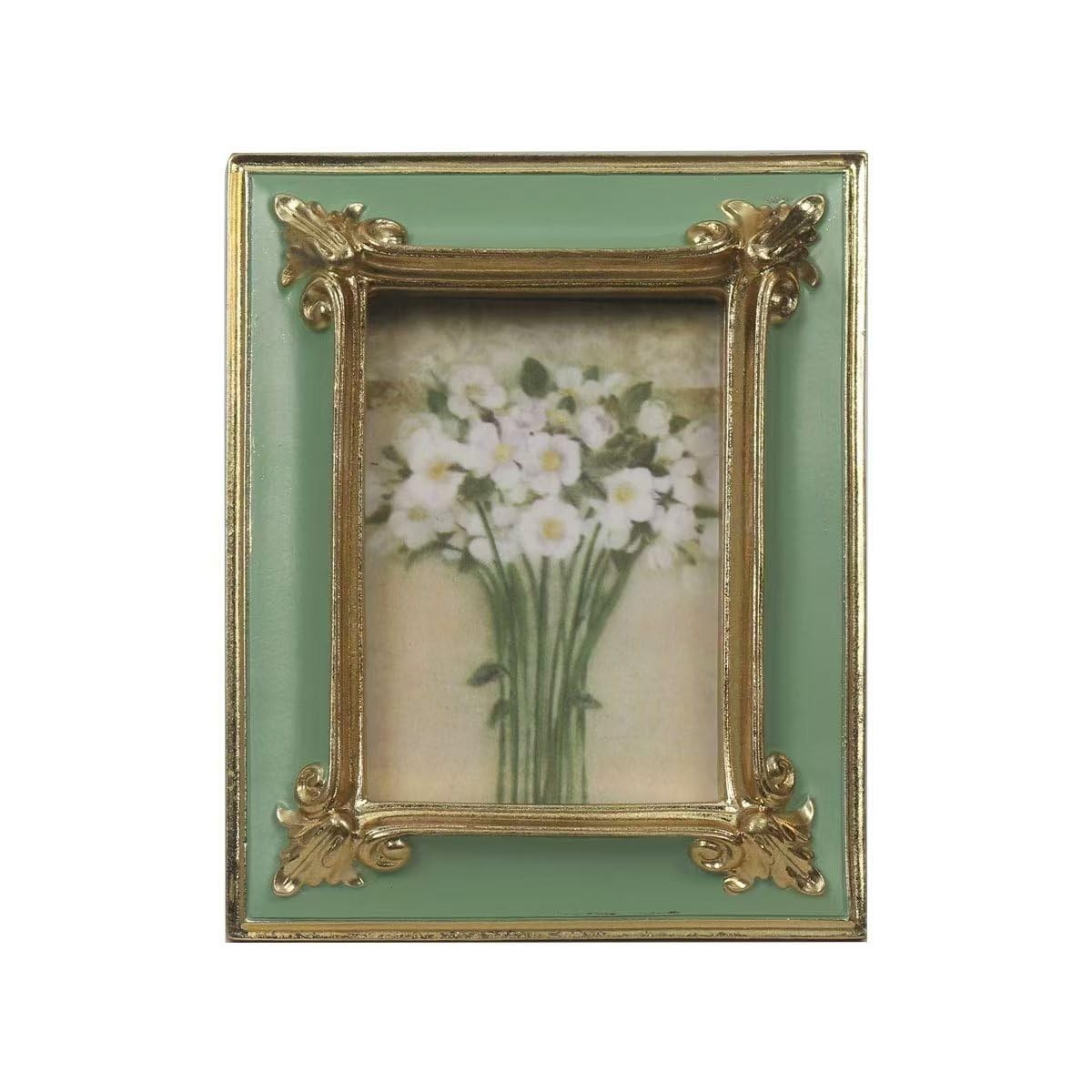 WINPLUS+ Vintage Picture frame 2.5×3.5, Luxury Antique Green Photo