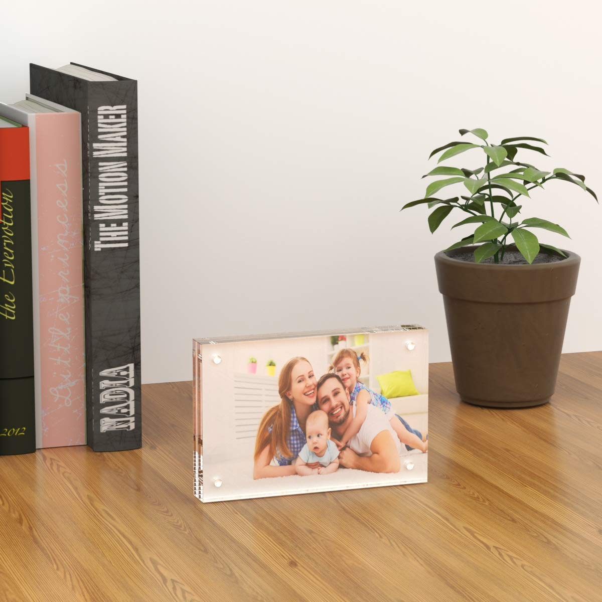 AITEE 4×6 Acrylic Picture Frames 6 Pack, 20% Thicker Block, Clear 4×6, 6