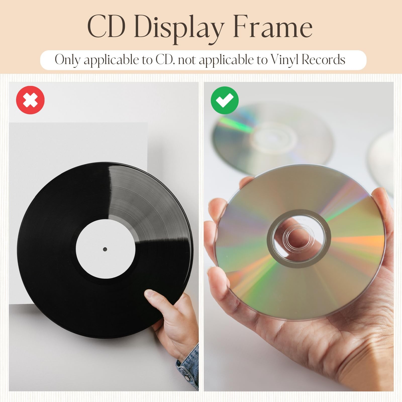 Dunkive 1 Pc 13.7″ x 7.5″ CD Frame Display Case with 14.2″L x 8.3″W, Black