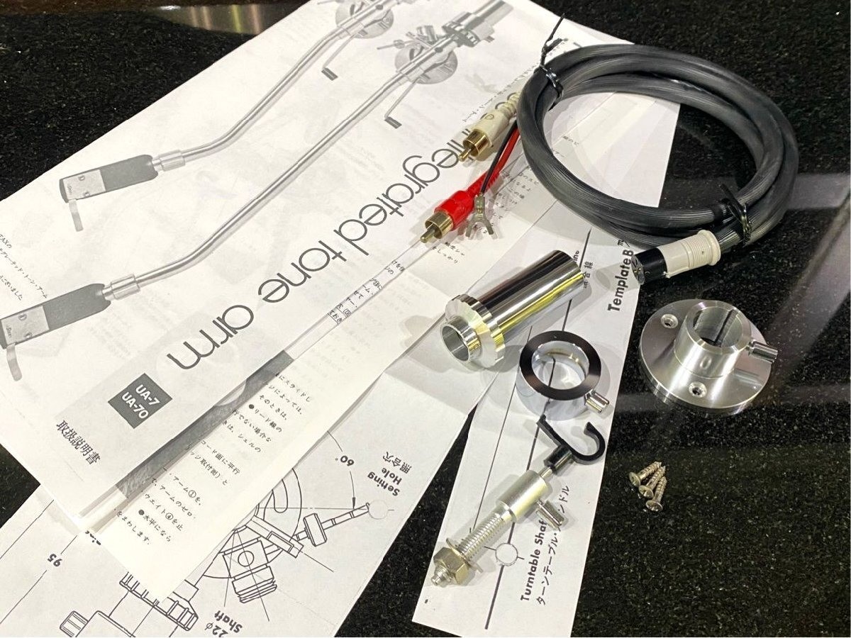 STAX UA-7 Tonearm w/ Genuine Phono Cable Main Weight Manual Tested
