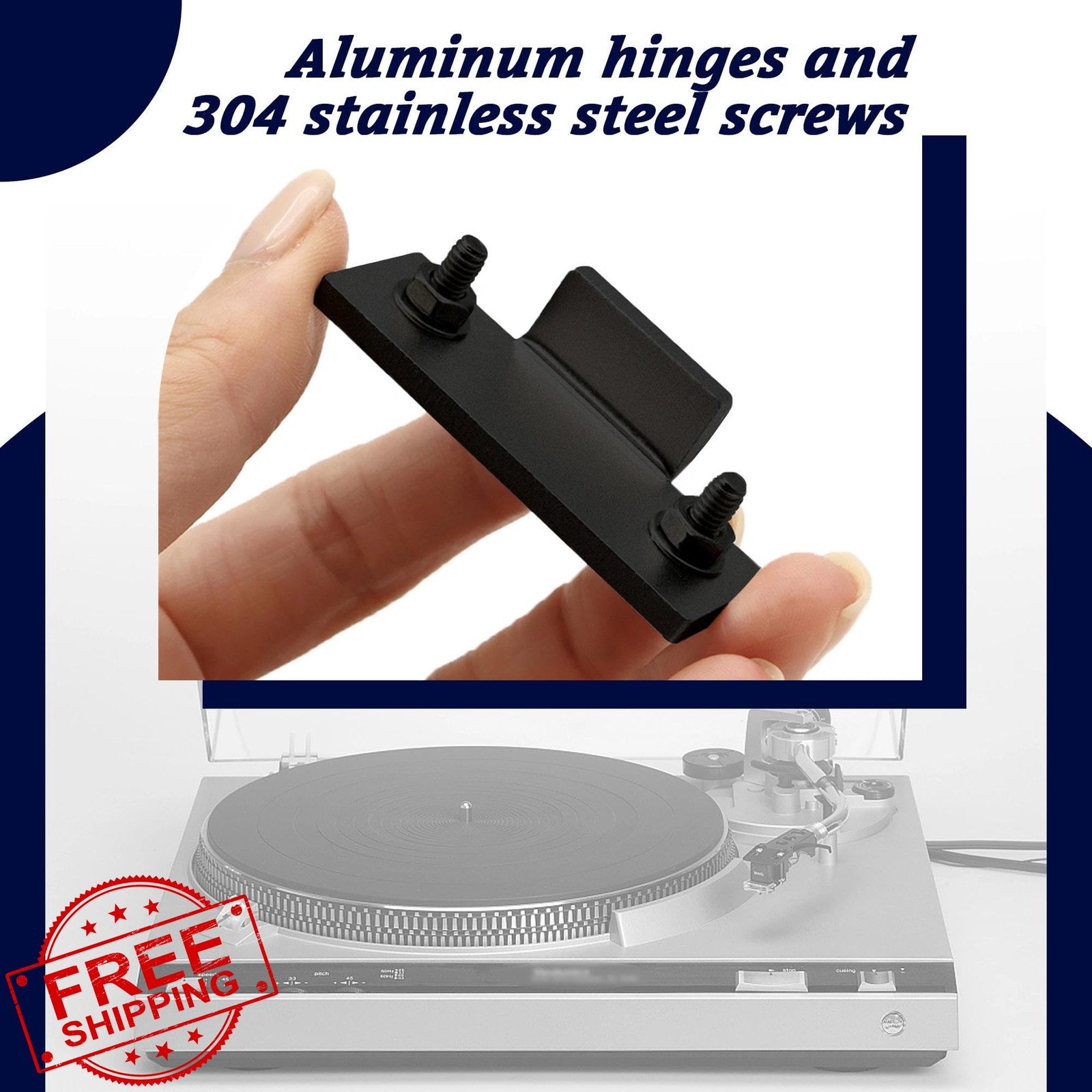 LUTQ Turntable Dust Cover Hinges Black