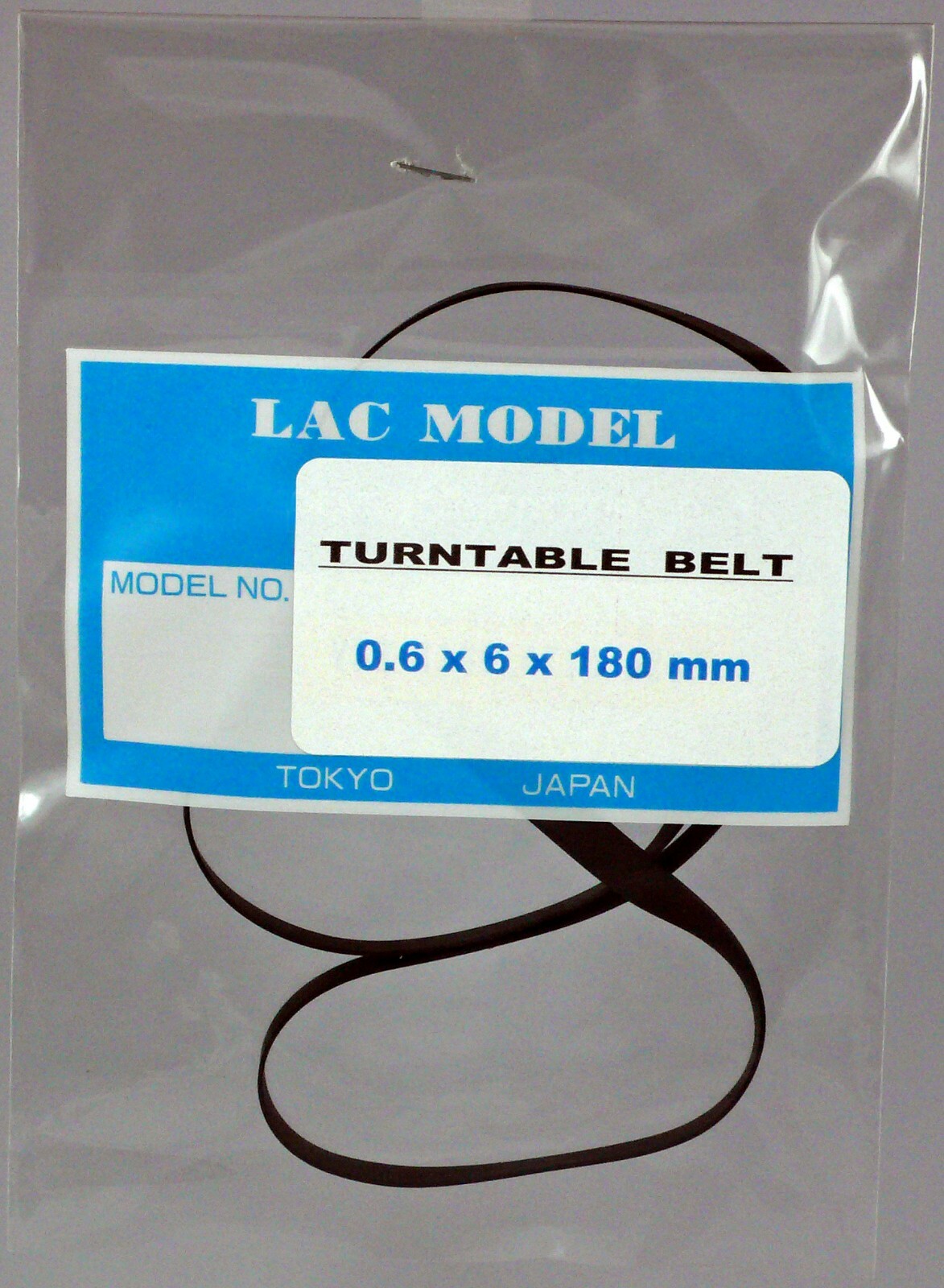 Turntable Belt : Diameter A = 180 mm x Thickness B = 0.6 mm x Width C = 6 mm