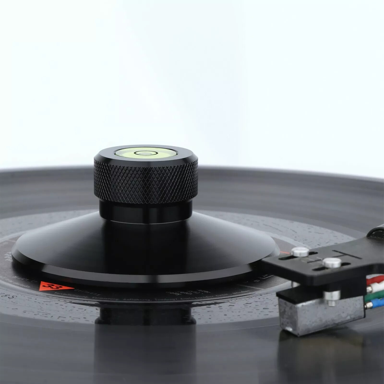 Black Aluminum Turntable Record Weight Clamp Stabilizer With Bubble Level HOT